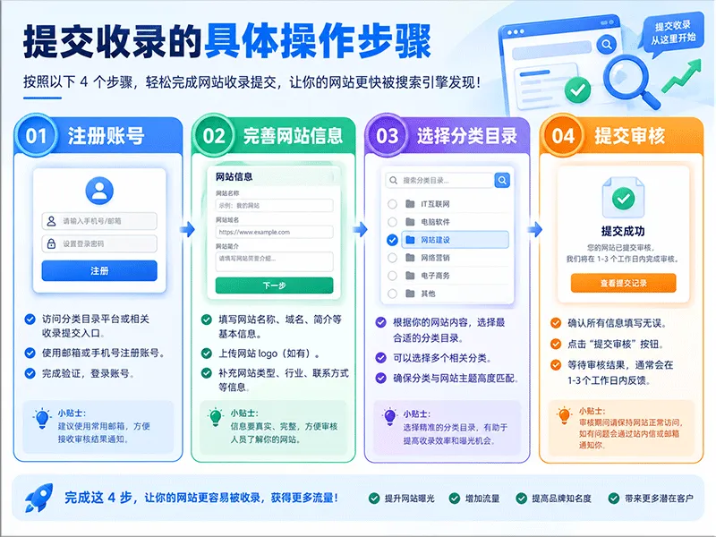 网站提交收录四步操作指南